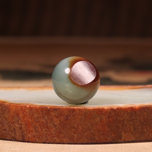 15mm苏工新疆和田玉籽料圆珠沙枣青单珠红皮散珠多宝手串顶珠配珠