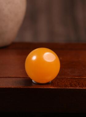 新疆和田玉天然红沁黄沁圆珠单珠
