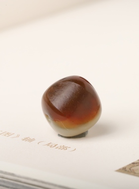 14mm红沁皮籽料新疆和田玉籽料红皮白玉圆珠手串配珠老型珠珠子