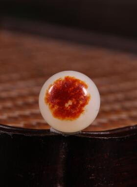 14mm新疆和田玉籽料珠子红皮单珠红沁皮圆珠散珠手串手持锁骨珠