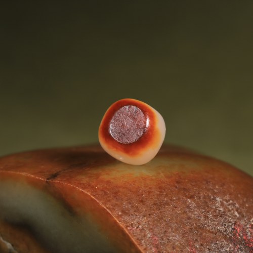 涵玉舍12mm和田玉红皮籽料圆珠