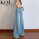 腿直筒垂感拖地裤 浅色大阔腿牛仔裤 高腰宽松显瘦大裤 新款 女春秋季