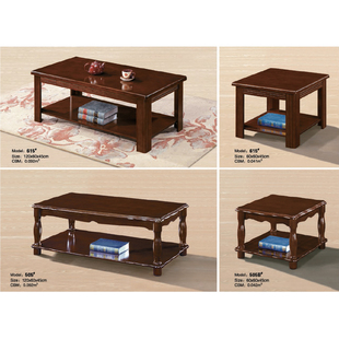 酒店公寓民宿新中式简约美式乡村胡桃实木古典设计茶几小户型方几