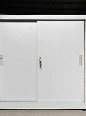 深圳市东莞铁皮移门矮柜铁资料柜钢制文件柜办公推拉门铁柜储物柜