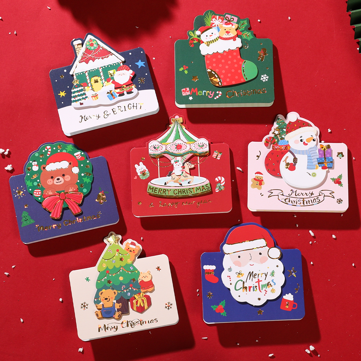 新款圣诞节封面贺卡创意立体卡片