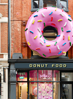 甜甜圈大型艺术装置摆件售楼处酒店大堂创意空间装饰品定制