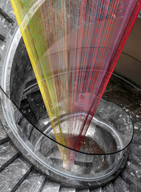 彩虹线艺术装置吊饰售楼处酒店大堂楼梯创意空间装饰品定制