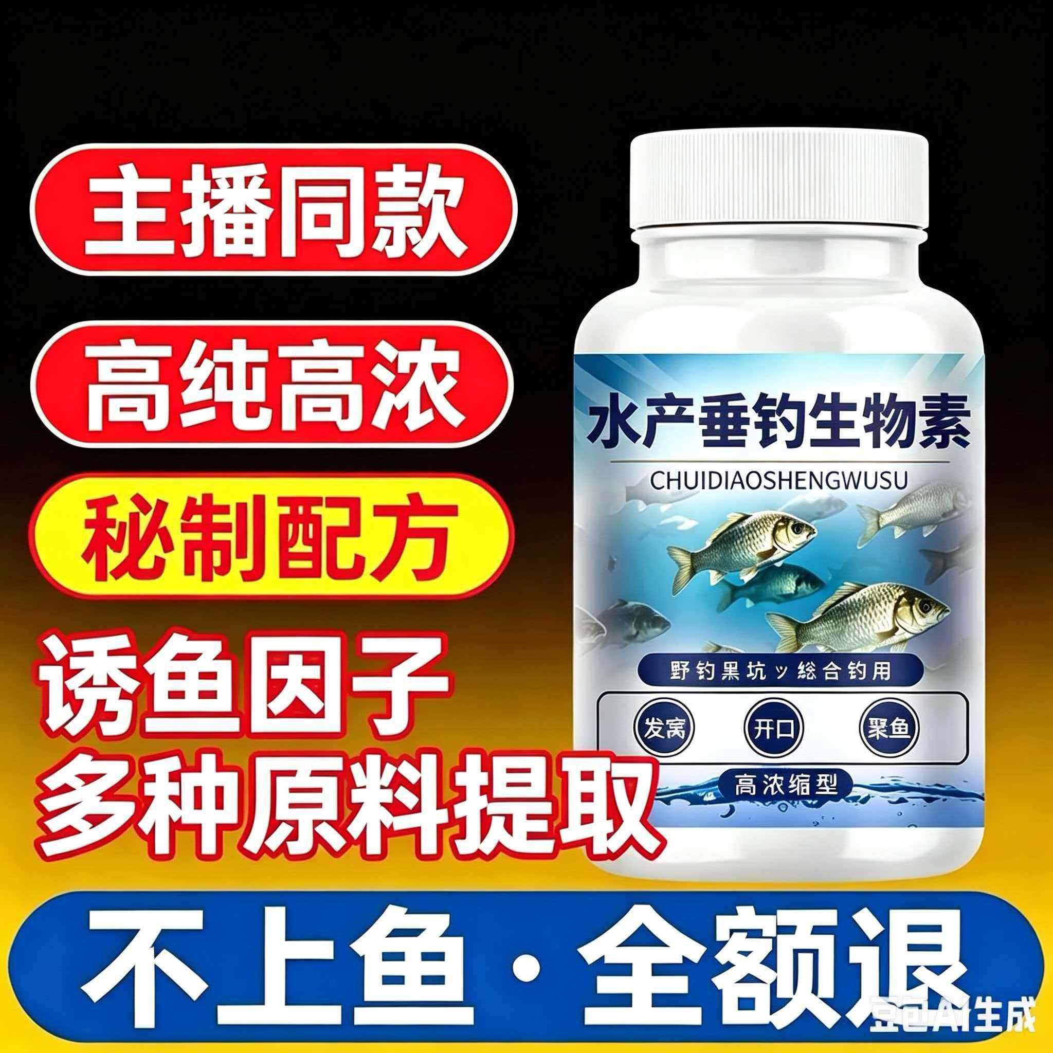 强效款水产垂钓生物素钓鱼小药黑坑鲫鲤青草鱼饵窝料诱食开口正品