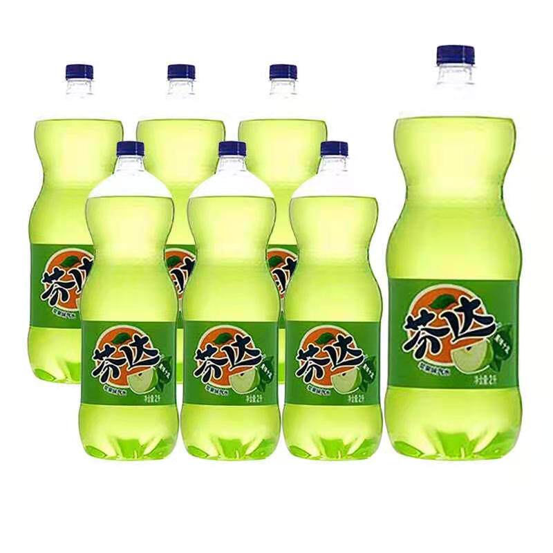 可口可乐 芬达苹果味饮料2l*2瓶/4瓶大瓶装宴请 婚礼春节宴会聚餐
