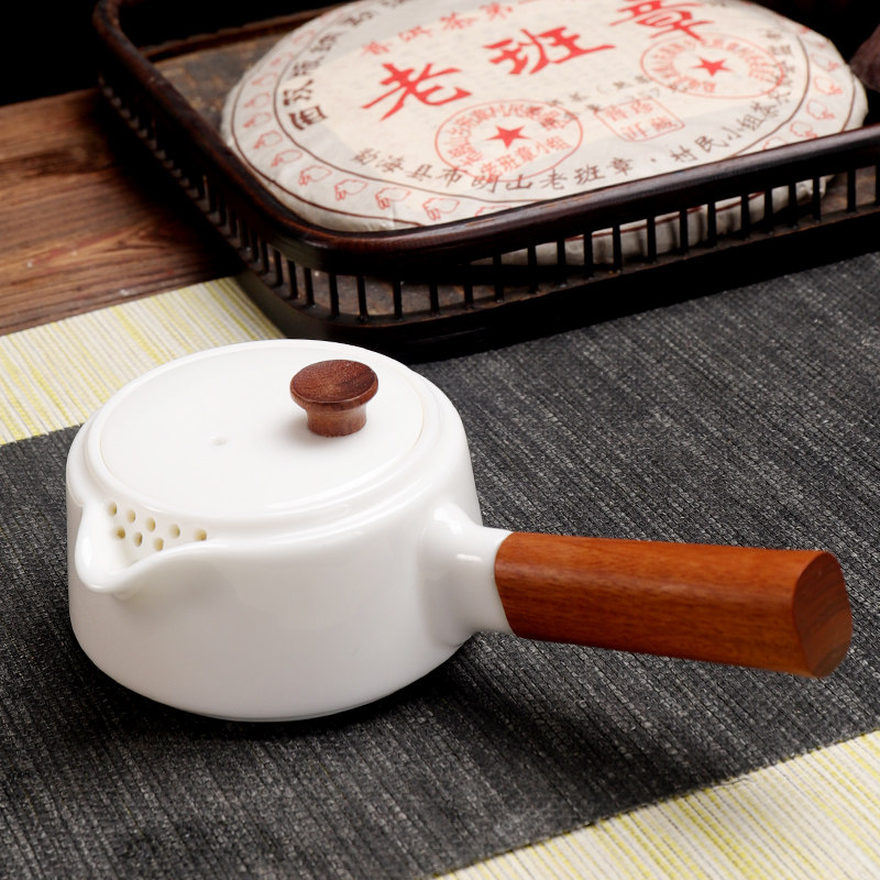 羊脂玉瓷茶壶手工陶瓷侧把壶家用带过滤网功夫茶具干泡盘一壶二杯,3C数码配件,USB多功能数码宝,淘宝优惠券,粉丝福利购,淘宝优惠卷