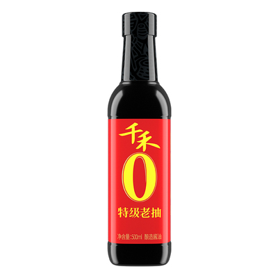 千禾酱油 东坡红特级老抽500ml/瓶0添加粮食酿造家用红烧焖炖上色