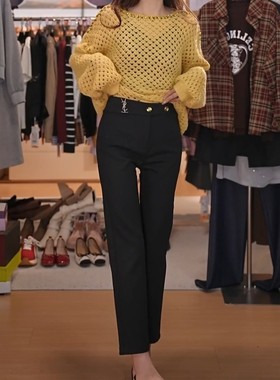 【干练酷感】秋季新款通勤百搭直筒九分裤MKAQ81810【澳门小源】