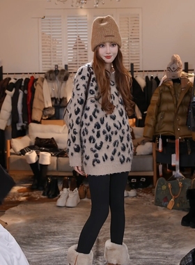 春季新款高级感复古豹纹百搭女款毛衣MKKQ37776【澳门小源同款】