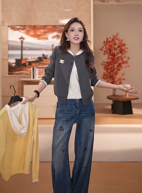 【澳门小源同款】秋季新款设计感撞色百搭连帽女针织衫MKAQ3A164