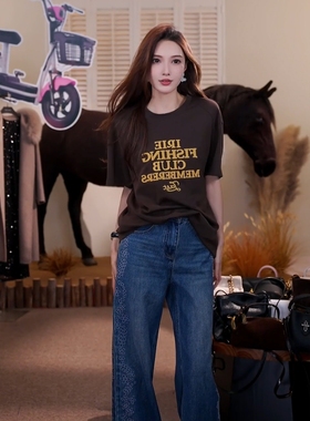 澳门小源同款【午后时光】秋季新款字母印花百搭短袖T恤MKAQ69398