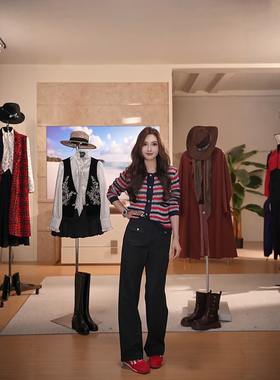 【超模小黑裤】秋季新款链条装饰女款长裤MKAQ81595【澳门小源】