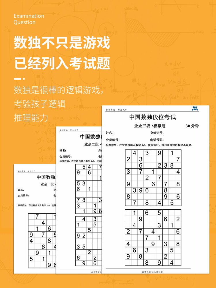 九宫格木制数独游戏棋小学生教具儿童益智力玩具数字