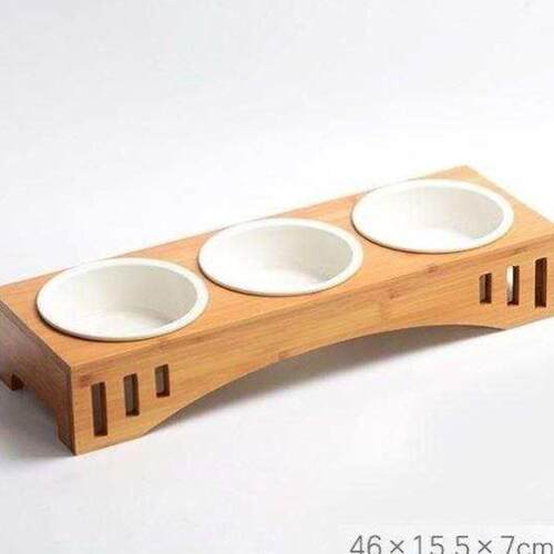 Cat Bowl Two Bowls Wooden Solid Wooden Rack Pet Dog 宠物碗
