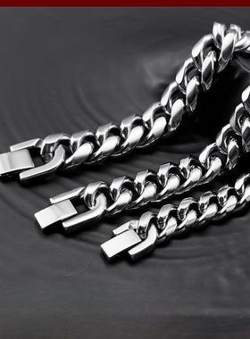 Mens personalized titanium steel Cuban chain necklace jewel