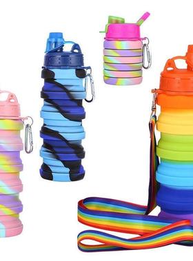 500ML Fitness Sports Water Bottle Silicone Collapsible Drink