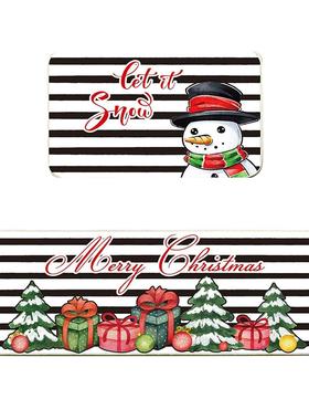 2025 Christmas floor mat set kitchen mat圣诞节地垫套装厨房垫