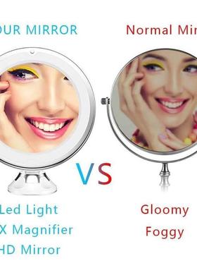 10X Magnifying LED Light Makeup Mirror Lamp Magnifier Batter