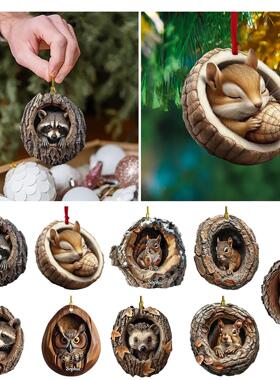 Animal Pattern 2d Acrylic Ornament For Christmas Tree Animal
