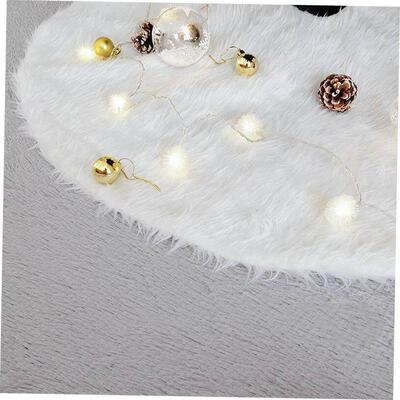 White plush Christmas tree skirt Christmas decorations Chris