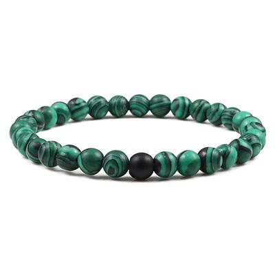 6mm Malachite Stone Bracelet Classic Natural Bead Men Bracel