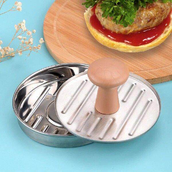 Round Burger Making Tool with Handle Hamburger Meat Press
