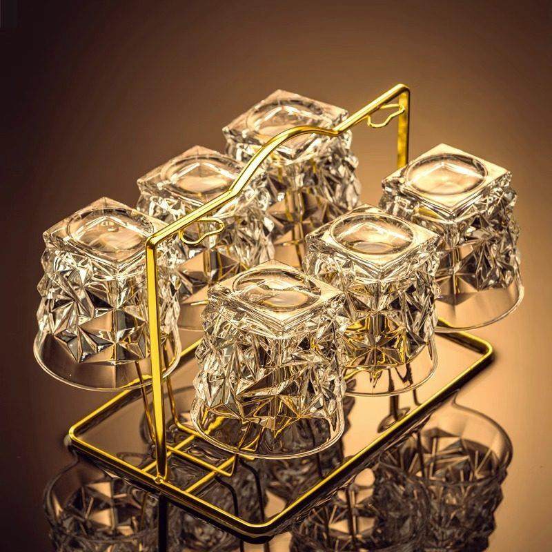 6PCS Whiskey Cup Transparent Lead Free Crystal Glass Whiskey,餐饮具,白酒杯,淘宝优惠券,粉丝福利购,淘宝优惠卷