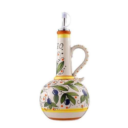 700ml Italian Ceramic Olive Oil Dispenser Embossed Ceramic