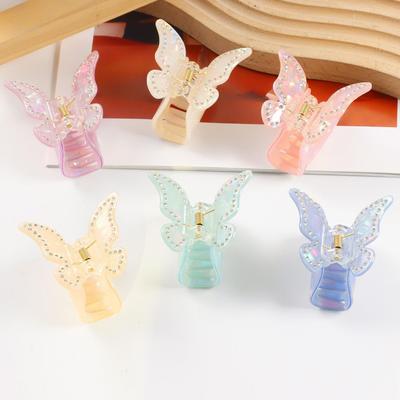 Butterfly Small Hair Claw Clips 镶钻蝴蝶醋酸抓夹鲨鱼夹4.7cm
