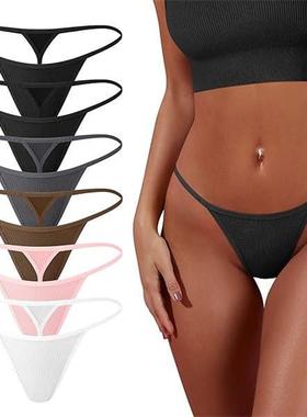 Women Cotton Panties Stretch T-back G-String Thongs Low Rise