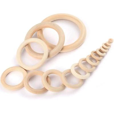 12-125mm Baby Natural Maple Wooden Teething Rings Teether Ha
