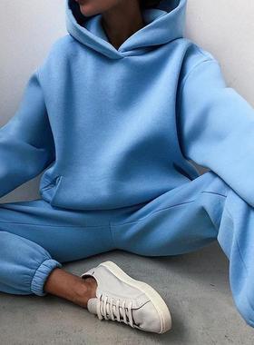 Women's Sweatshirt Set Hooded Trousers Two-Piece Set