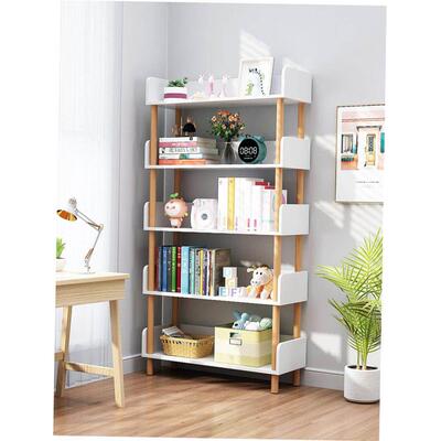 Bookshelf wooden student study multi-layer storage bookcase