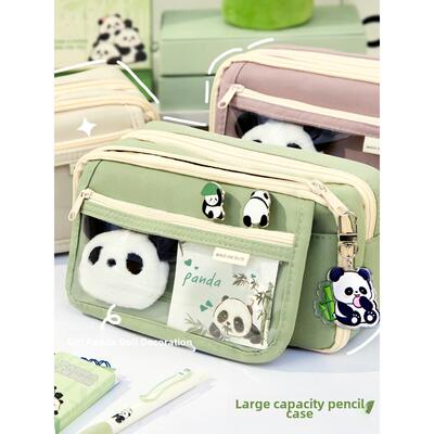 Large Capacity Pencil Case Kawaii Canvas Pencilcase School