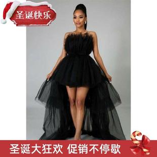 Elegant Mesh Tulle Wedding Party Dress for Women Strapless O