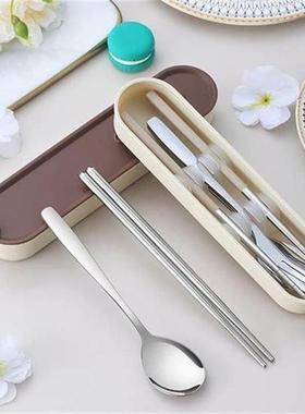 chopsticks and spoon set student fork carry adult portable