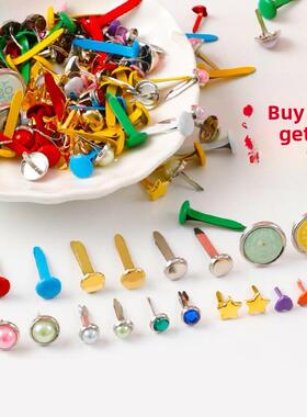 100PCS/SET Mini Metal Circular Split Pins Paper Fasteners DI