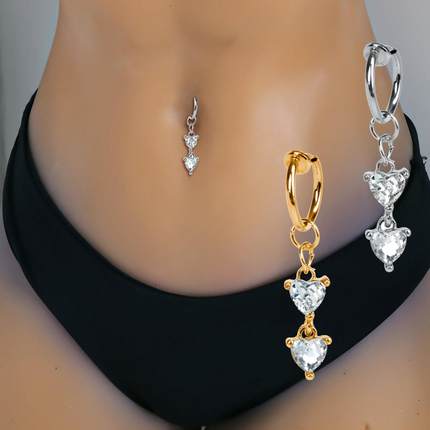 Heart Fake Belly Button Ring Fake Belly Piercing Butterfly
