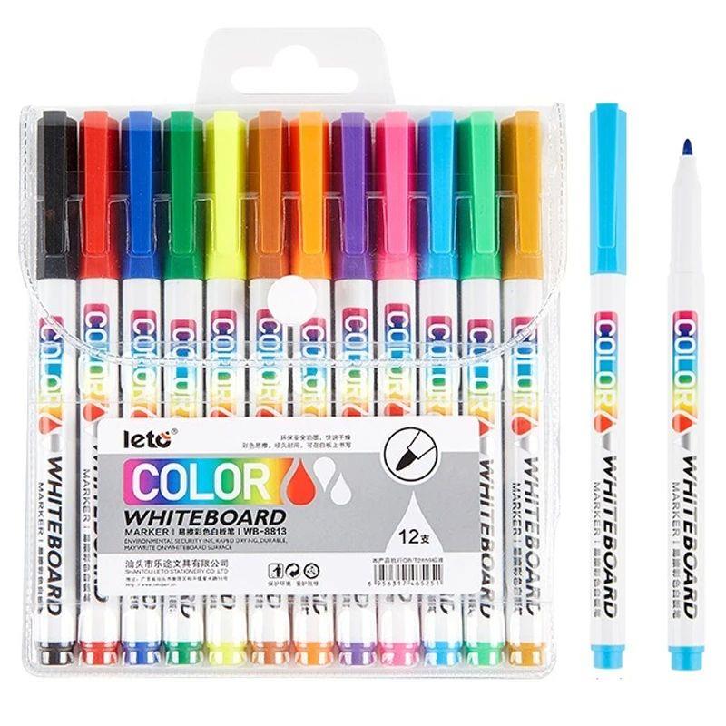 12 Color Whiteboard Markers Pen Fine Tip Dry Erase Marker Pe图片