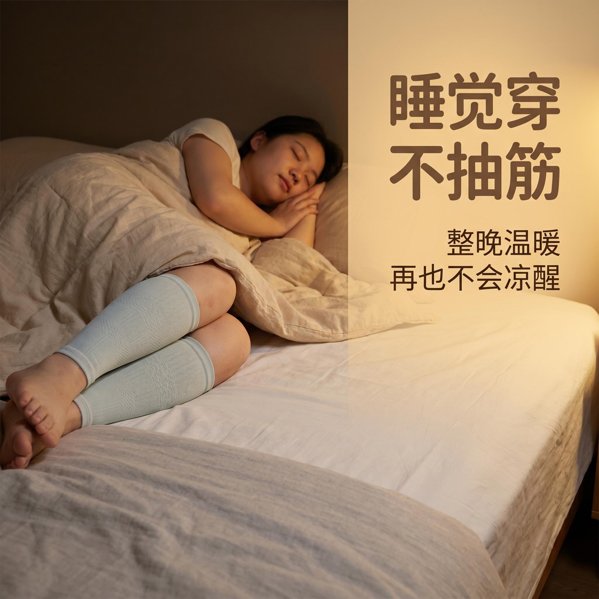 夏季薄款睡觉腿抽筋护小腿套