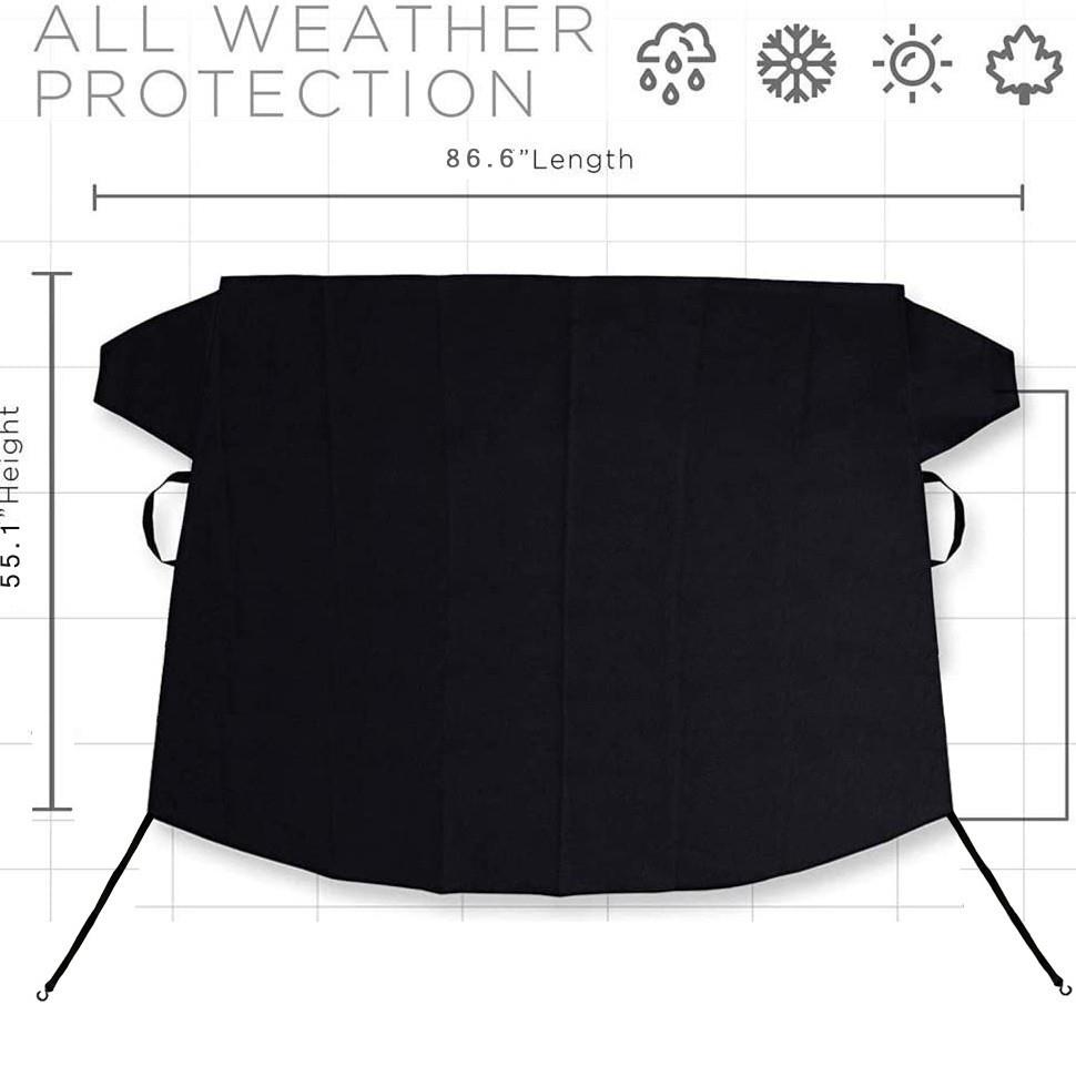 跨境爆款 汽车雪挡牛津布 前挡风玻璃罩防霜防尘车衣600D