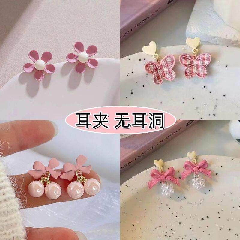 儿童甜美花朵耳夹2024新