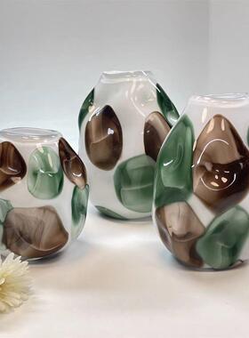 现代轻奢琉璃花瓶摆件客厅插花高级感玄关餐桌渐变艺术花瓶