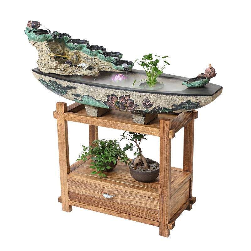假山流水喷泉盆景鱼缸加湿器水景客厅公室家居装饰品创意摆件