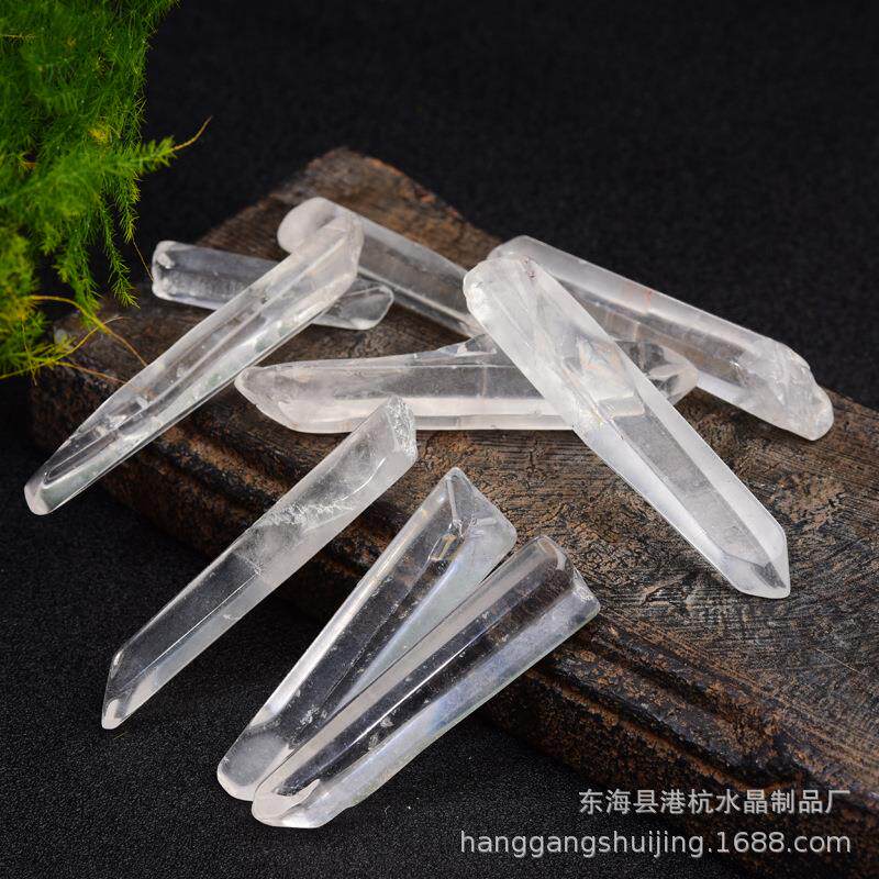 天然白水晶柱香薰扩香石鱼缸花盆摆饰消磁水晶碎石厂家