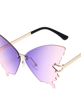 新款 新款蝴蝶太阳镜女时尚大框渐变色墨镜欧美潮流街拍太阳眼镜s